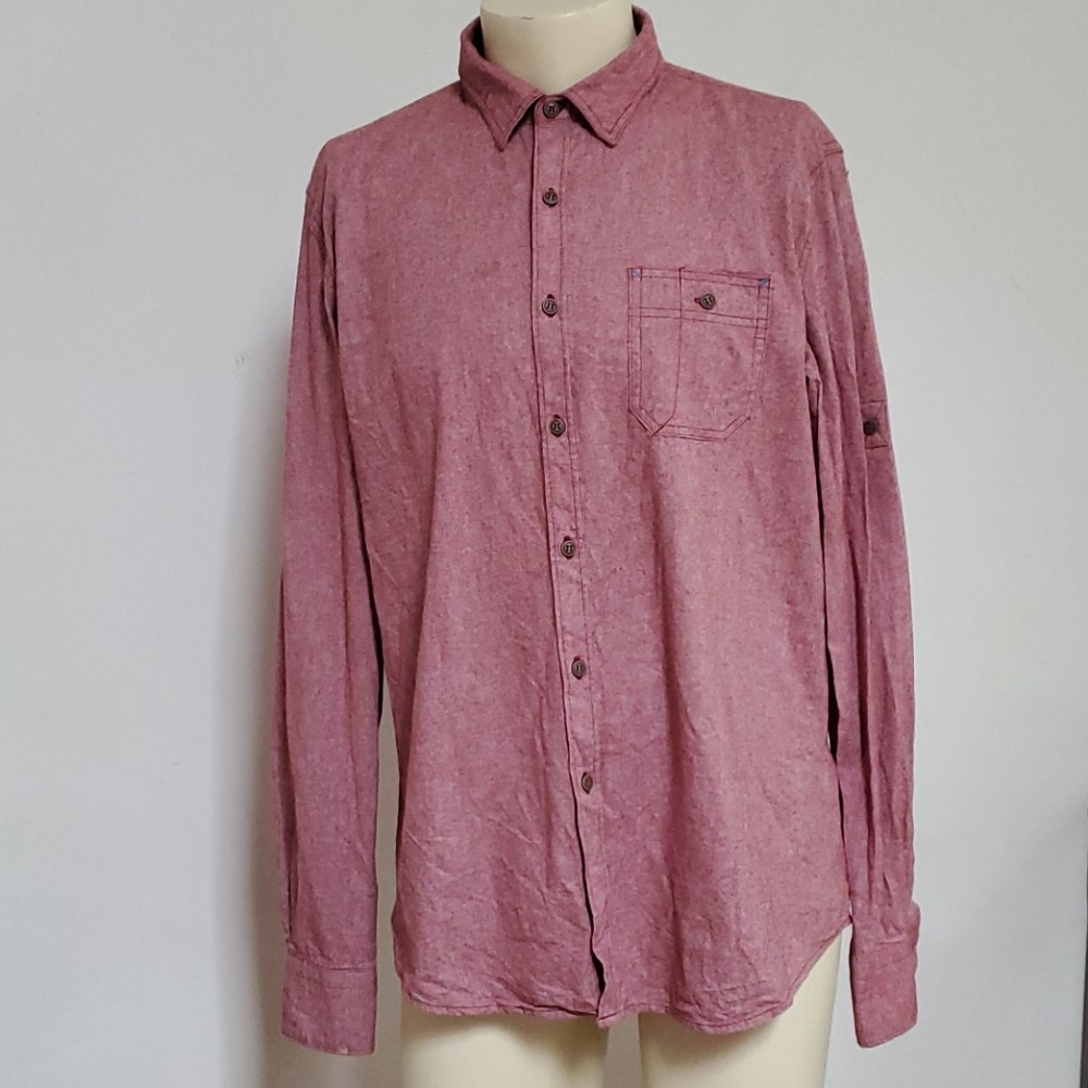 Men's VINTAGE RED  Casual Shirt. XL, Red